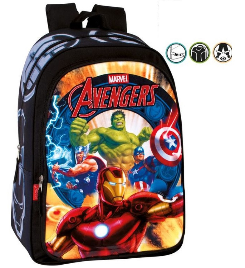 Mochila escolar 43 cm adap trolley Avengers Thunder Loja da Criança