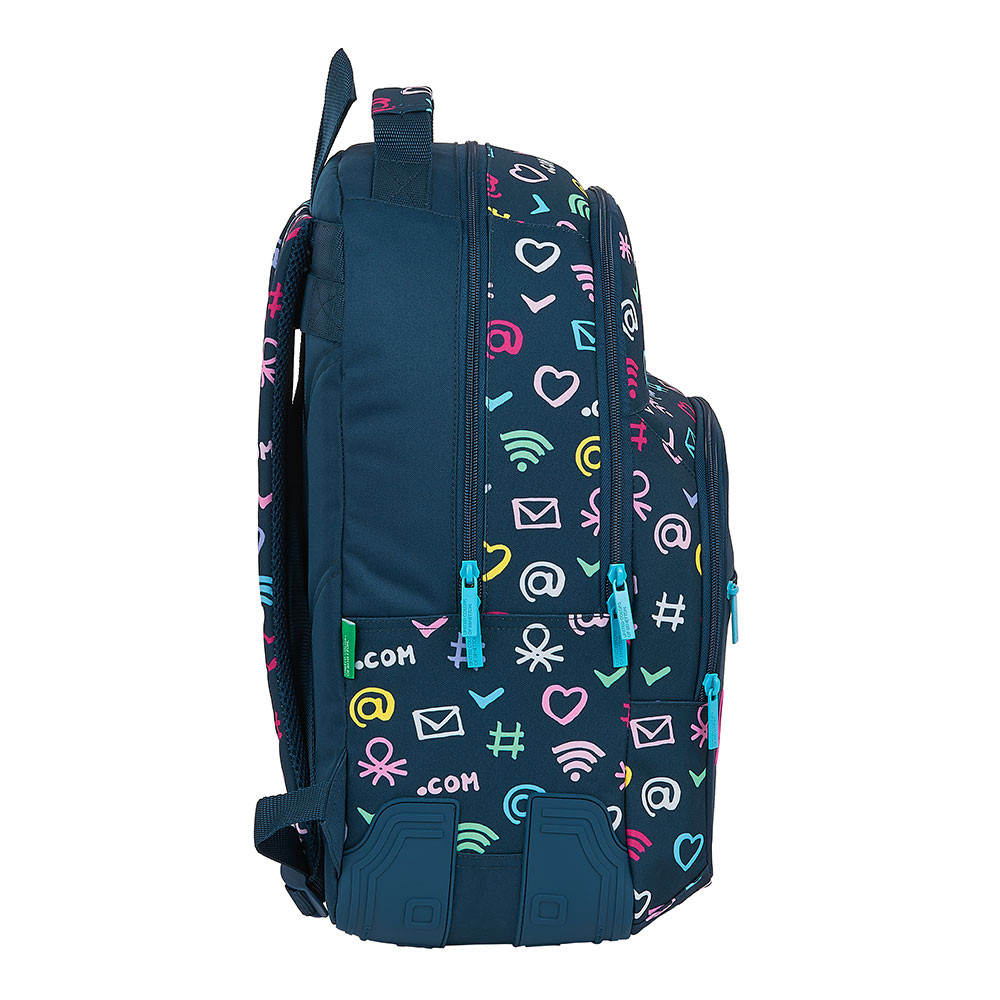 Mochila Escolar Dupla 42cm adap trolley Benetton Dot Loja da Criança