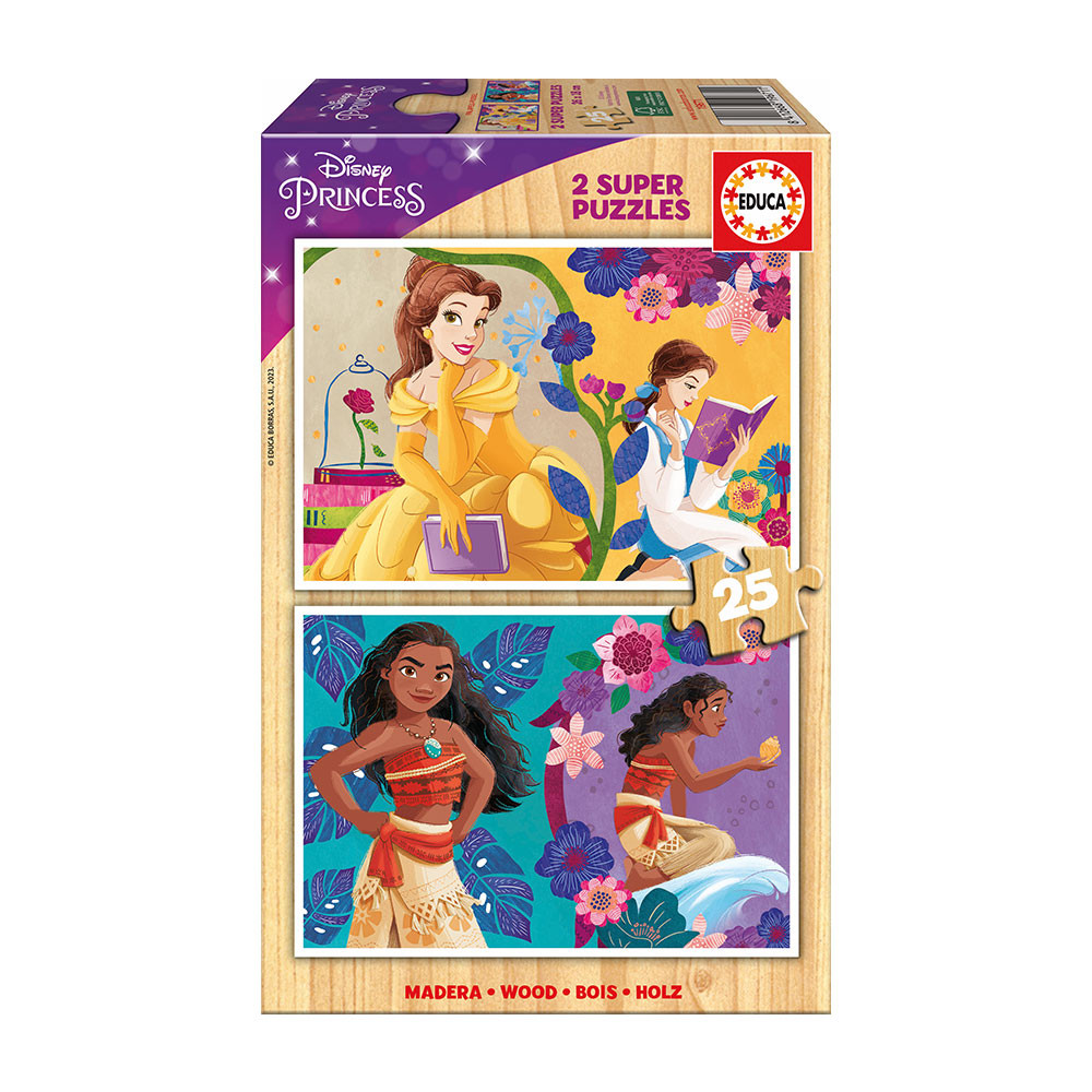 Puzzle Madeira 2x25 peças Princesas Disney Loja da Criança