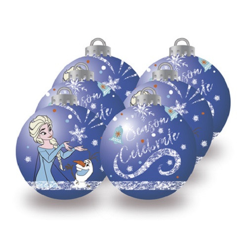 Bola de Natal Frozen Memories 6 Unidades Azul Branco Plástico (Ø 8