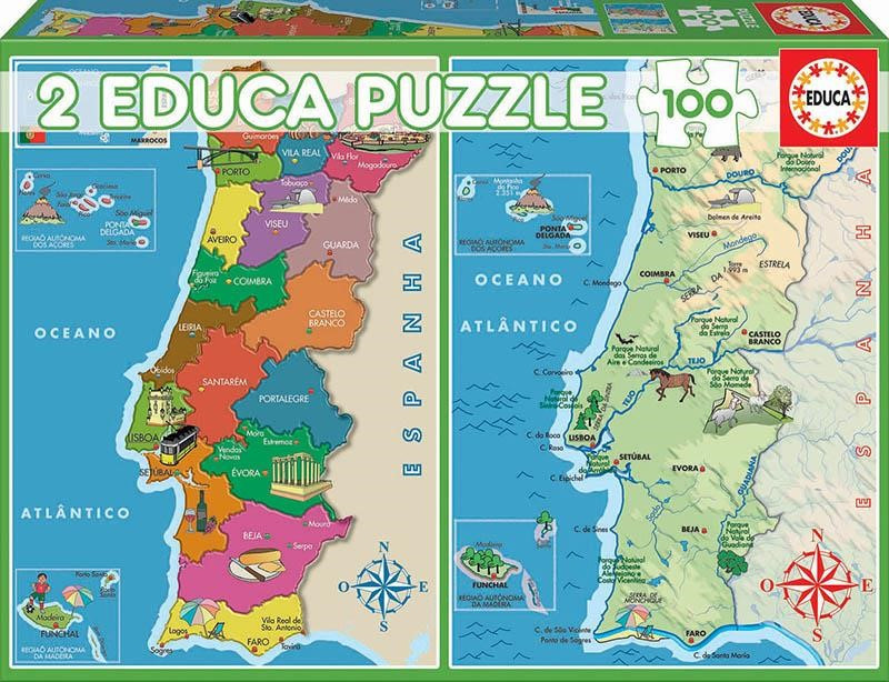Puzzle Mapa de Portugal (80 Peças) - Puzzle Infantil - Compra na