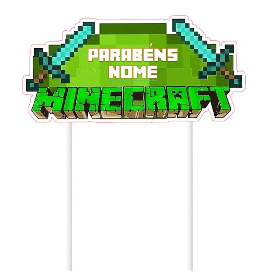Bloco Minecraft de Papel Decoracao Festa Aniversario