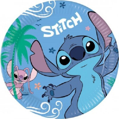 8 Pratos Stitch Disney 20cm