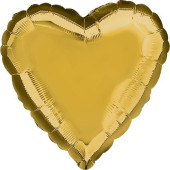Balão Foil Coração Dourado Metálico 43cm