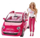 Boneca Barbie Com Carro Fiat 500