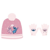 Conjunto Gorro e Luvas Stitch e Angel