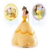 Figura + Toppers Bolo Bela Princesas Disney