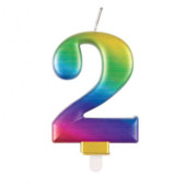 Vela Aniversário Nº 2 Rainbow