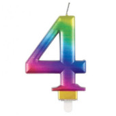 Vela Aniversário Nº 4 Rainbow