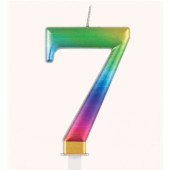 Vela Aniversário Nº 7 Rainbow