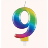 Vela Aniversário Nº 9 Rainbow